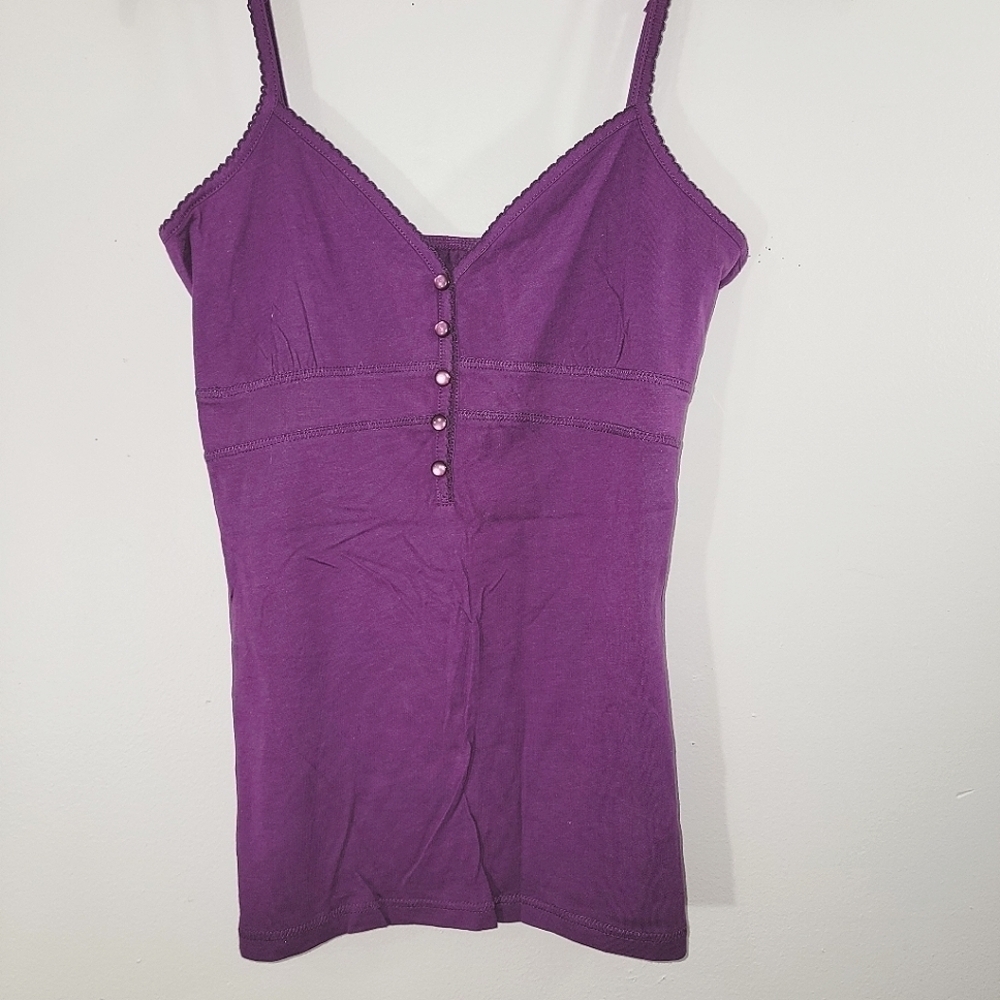 PJ Salvage Plum Cotton Modal Tank Tee Top Cami Camisole Pajama Lounge Purple M